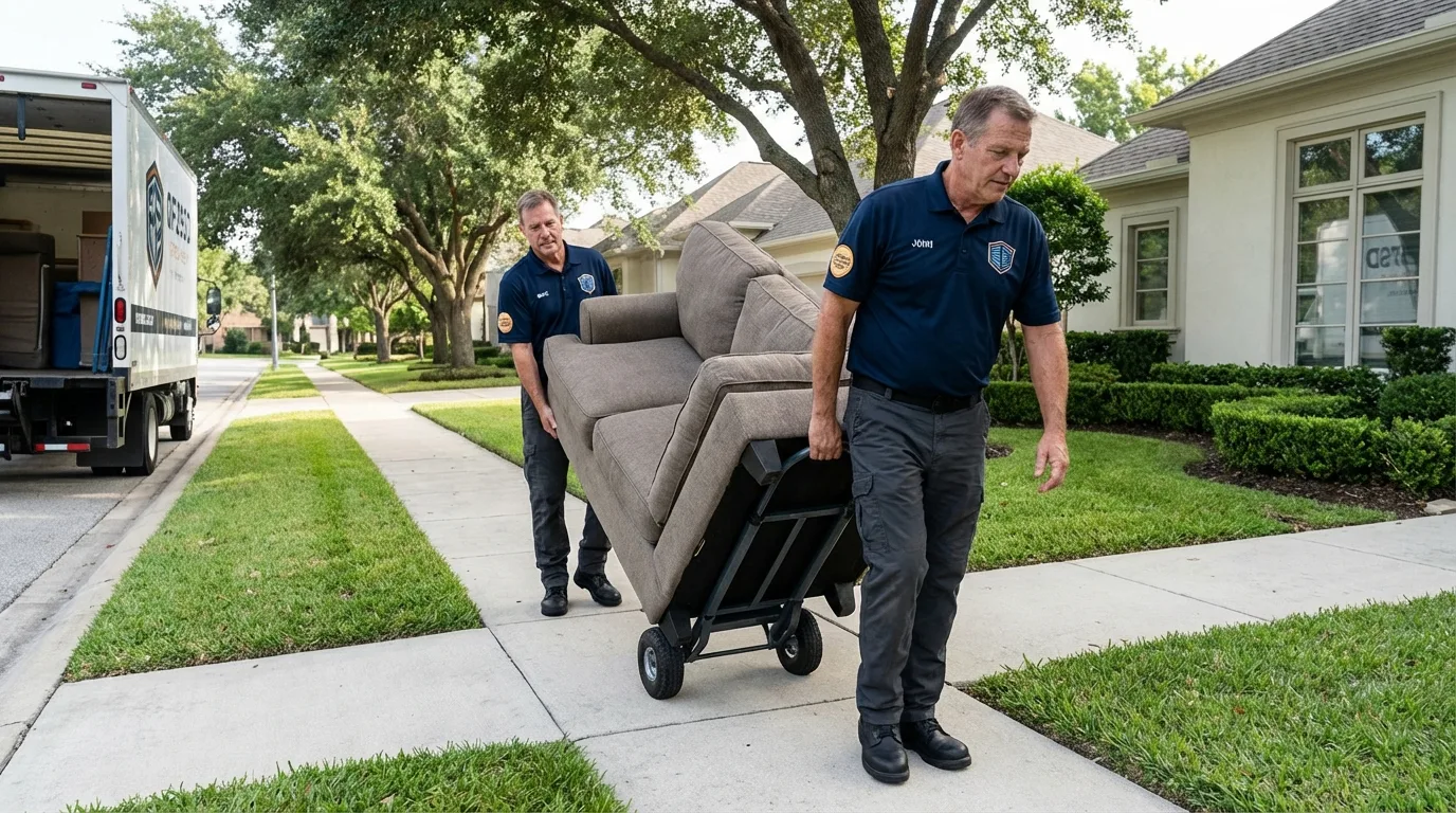 Local residential moving crew loading furniture in Holcomb, KS
